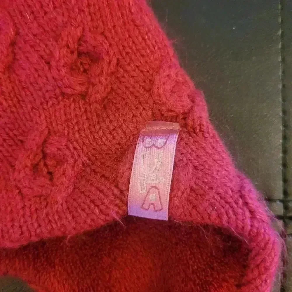 Bula Girl’s Hot Pink Acrylic Knit Peruvian Style Fleece Lined Winter Hat